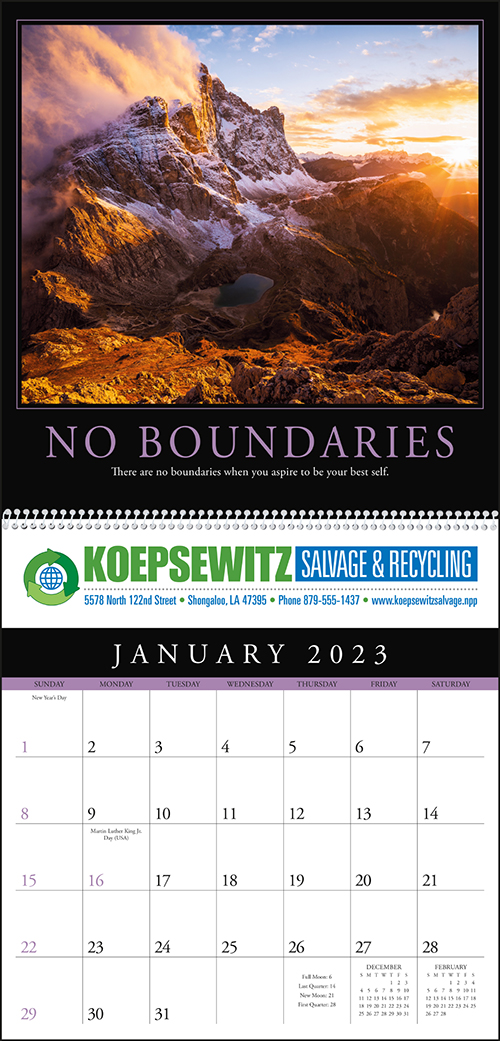 Motivations Spiral Bound Wall Calendar for 2023